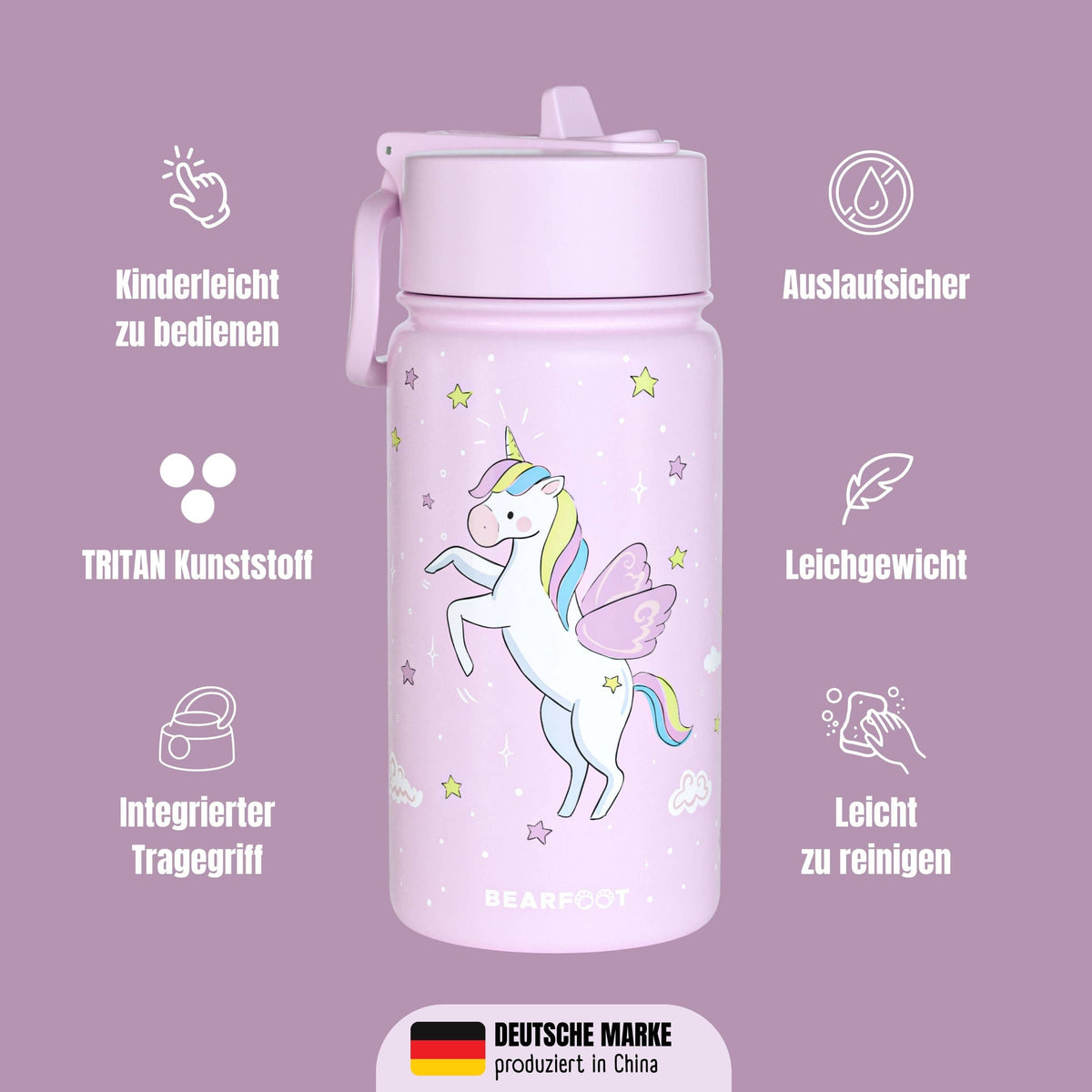 BEARFOOT Thermo Water Bottle Mermaid 350 ml Kids | Beetles & Bugs