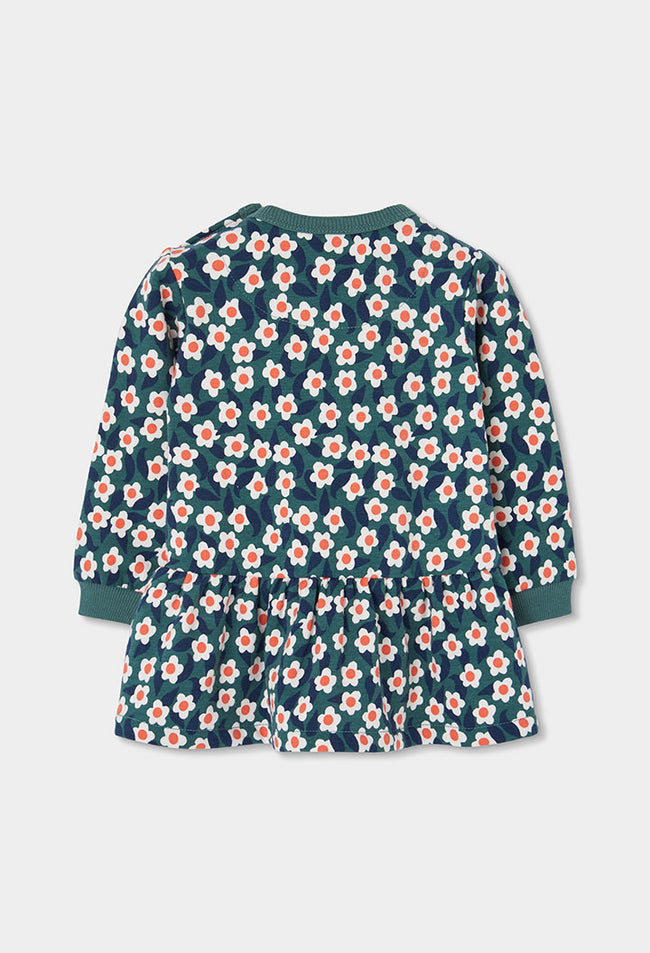 BOBOLI Girls Floral Fleece Dress -BCI Printed