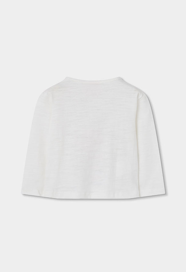 BOBOLI Girls Heathered Jersey T-shirt -BCI Off White