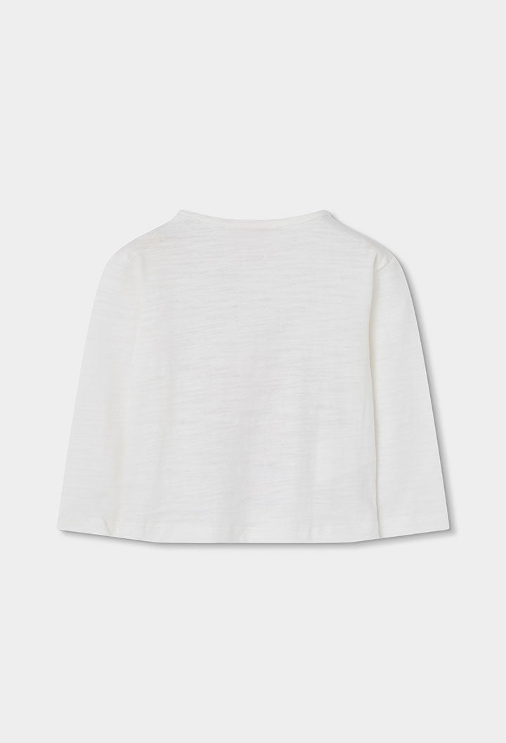BOBOLI Girls Heathered Jersey T-shirt -BCI Off White