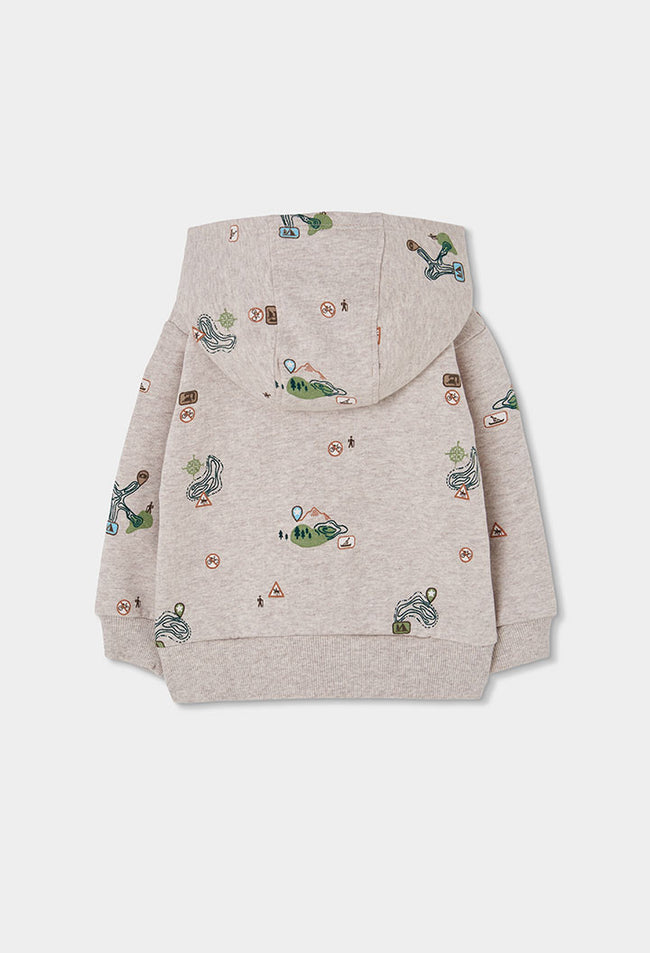BOBOLI Boys Printed Fleece Jacket -BCI Printed