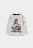 BOBOLI Boys Jersey T-shirt -BCI Heather Ecru