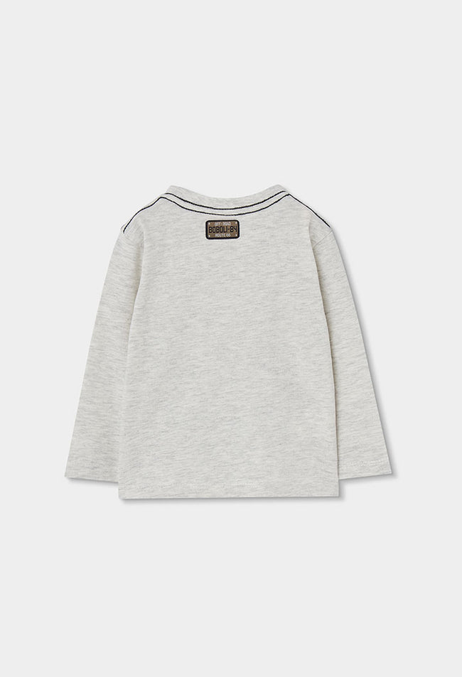 BOBOLI Boys Jersey T-shirt -BCI Heather Ecru
