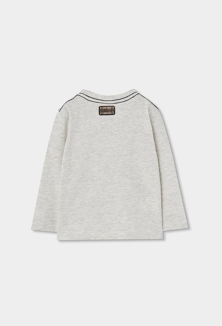 BOBOLI Boys Jersey T-shirt -BCI Heather Ecru