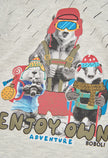 BOBOLI Boys Jersey T-shirt -BCI Heather Ecru