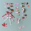 Stripy Glitter Bow Clips
