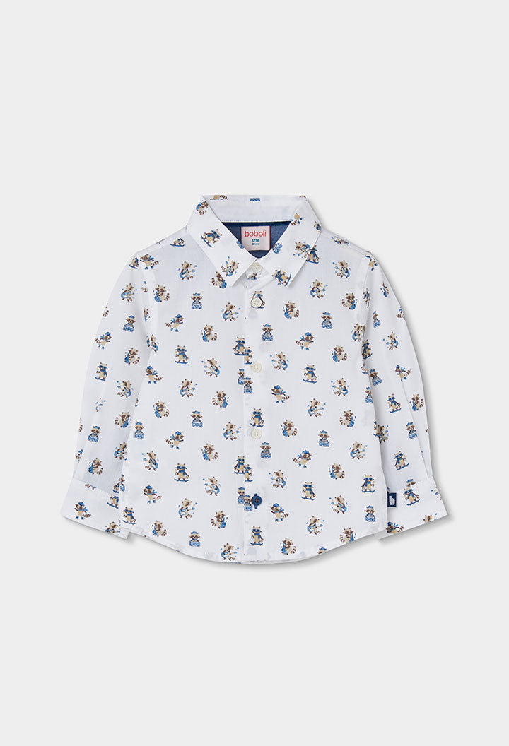 BOBOLI Boys Printed Poplin Shirt Printed