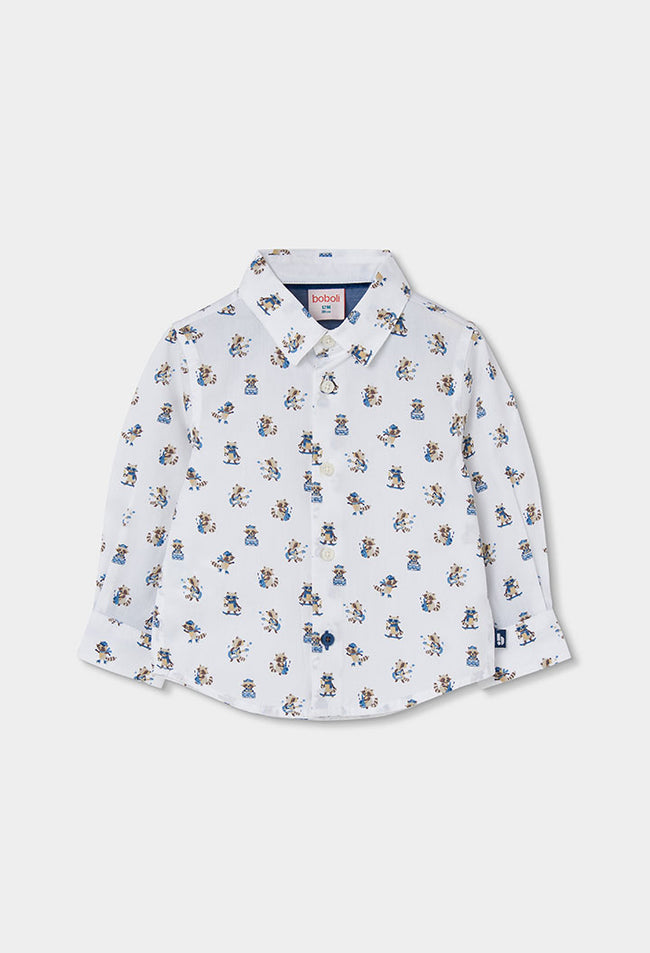 BOBOLI Boys Printed Poplin Shirt Printed