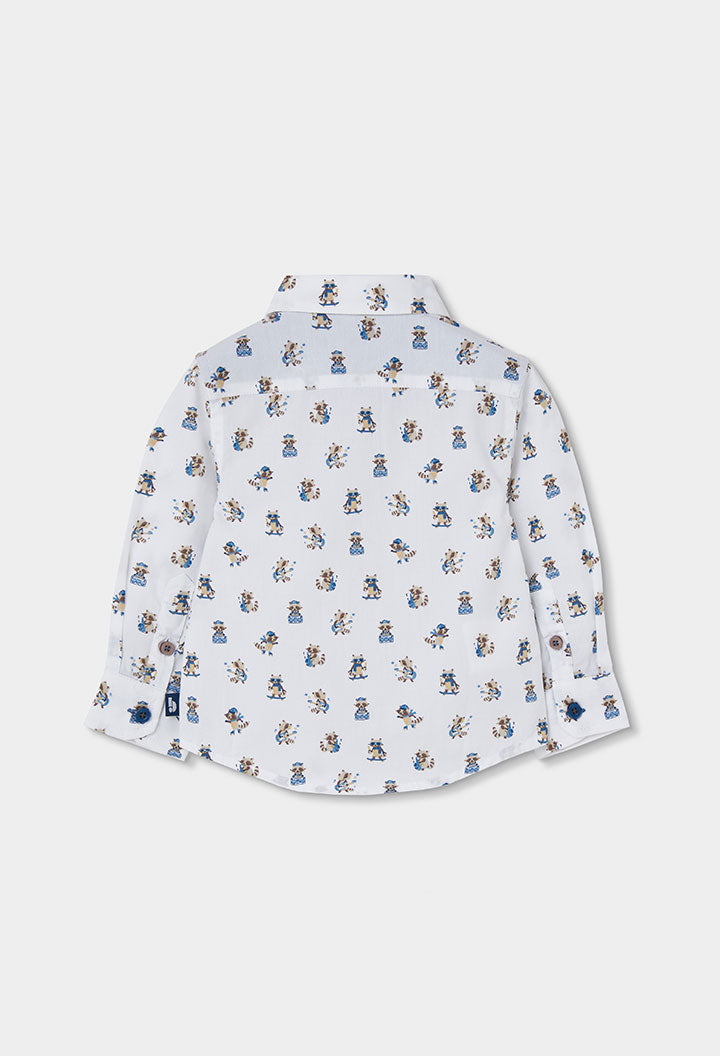 BOBOLI Boys Printed Poplin Shirt Printed