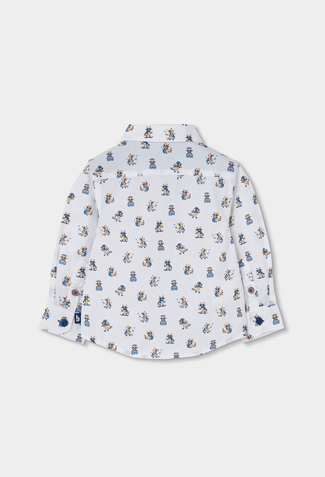 BOBOLI Boys Printed Poplin Shirt Printed