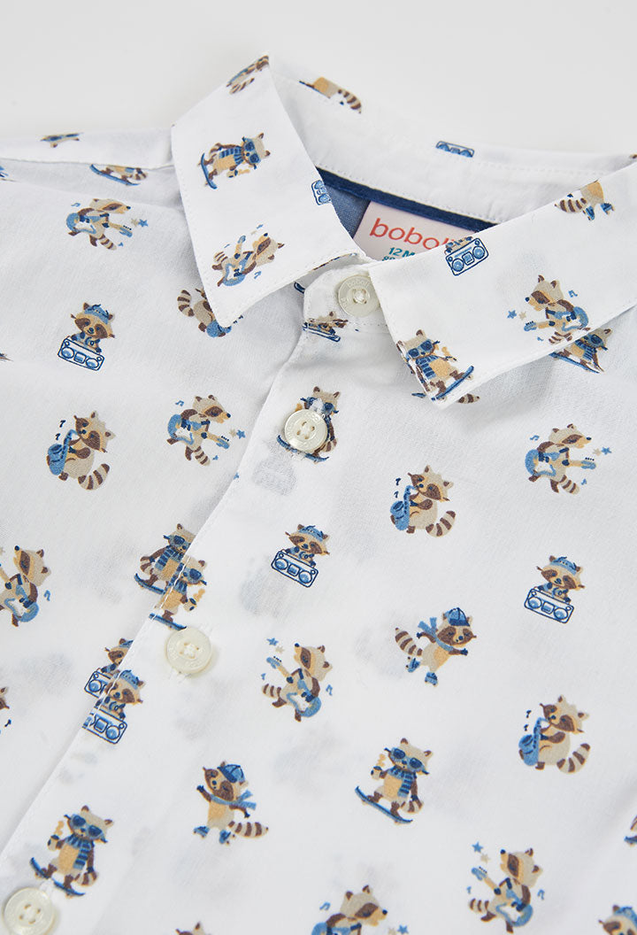 BOBOLI Boys Printed Poplin Shirt Printed