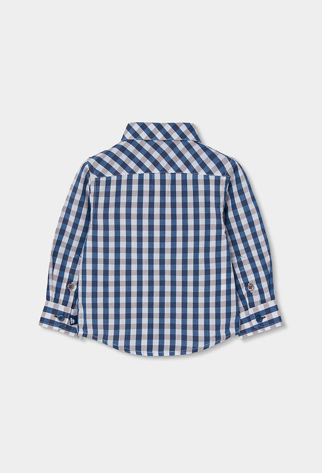 BOBOLI Boys Checked Poplin Shirt -BCI Check Print