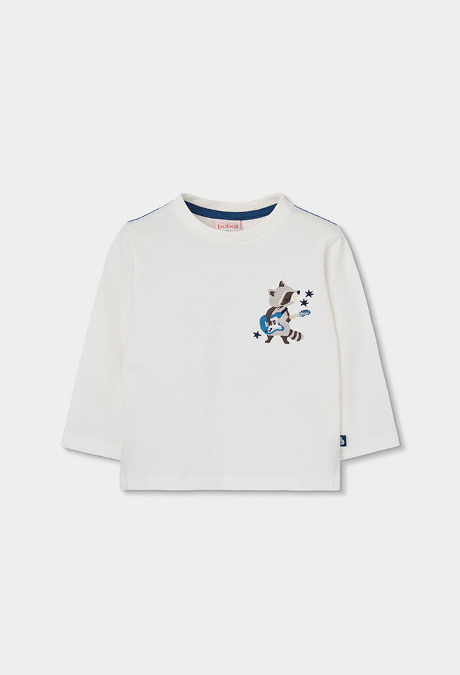 BOBOLI Boys Jersey T-shirt -BCI Off White