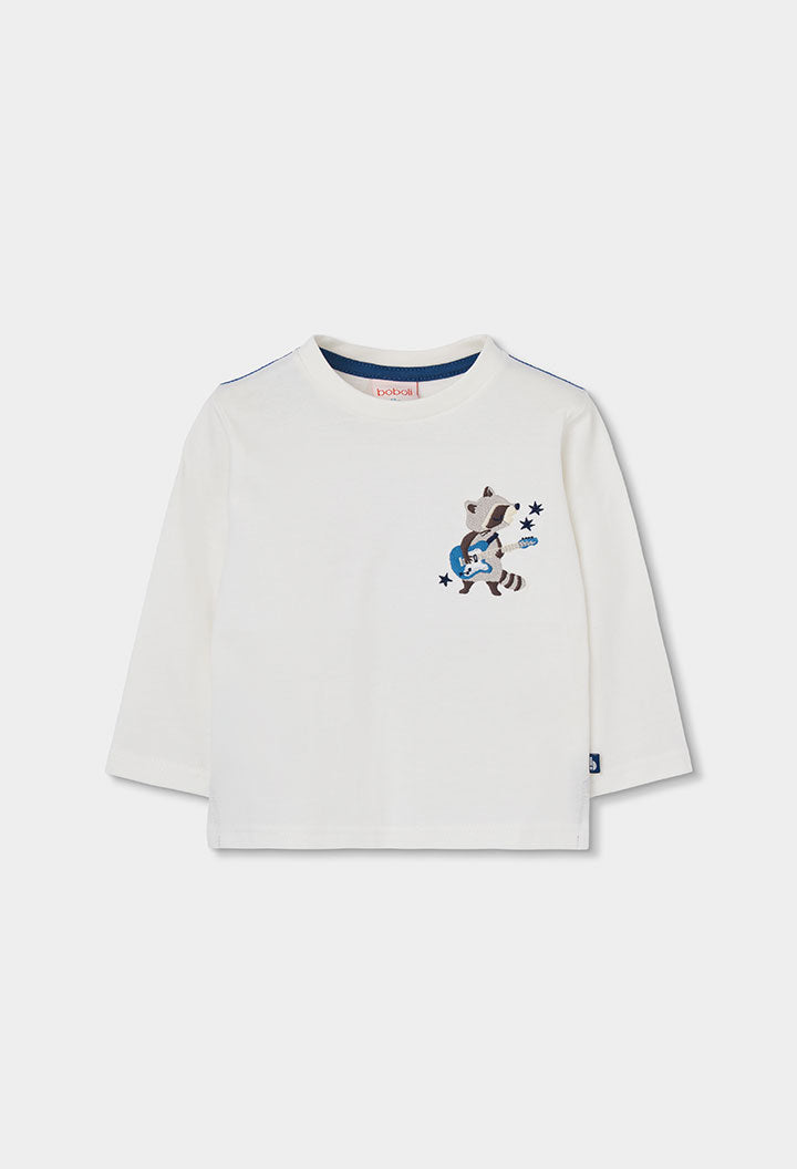 BOBOLI Boys Jersey T-shirt -BCI Off White