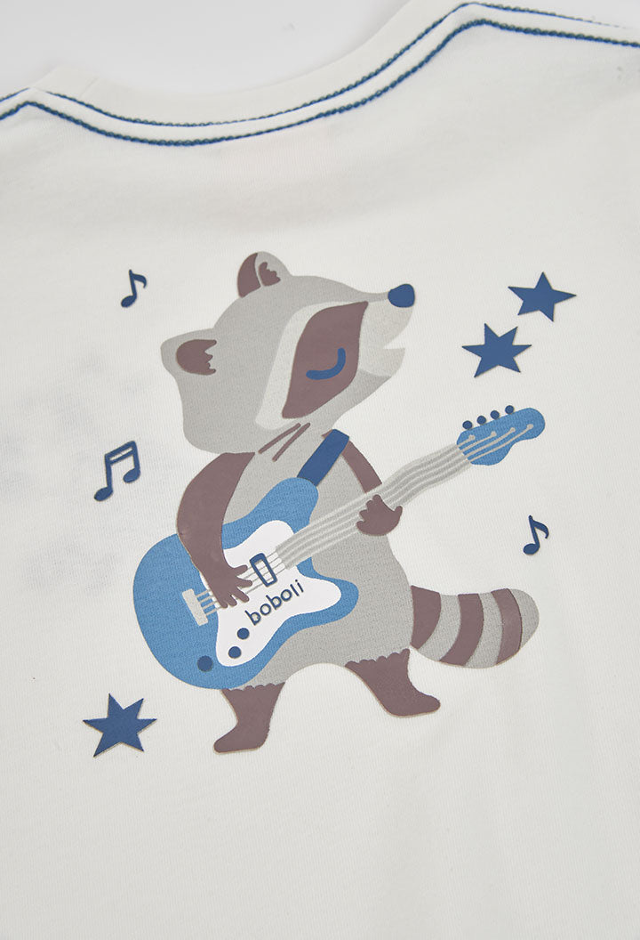 BOBOLI Boys Jersey T-shirt -BCI Off White