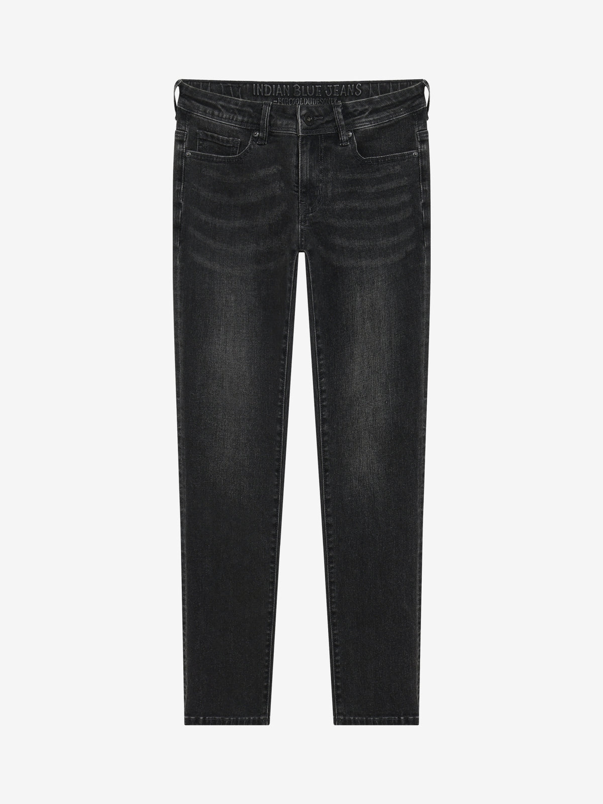 INDIAN BLUE JEANS Boys Straight Fit Black Jeans Black Denim