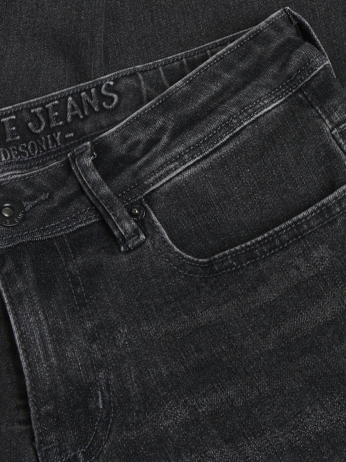 INDIAN BLUE JEANS Boys Straight Fit Black Jeans Black Denim