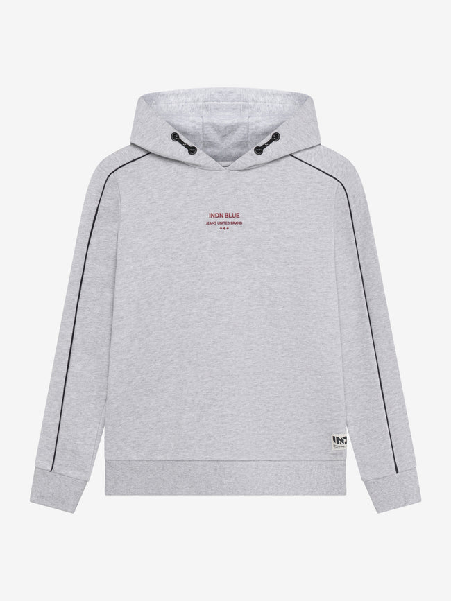 INDIAN BLUE JEANS Boys Hoodie Chest And Backprint Fresh Grey Melange