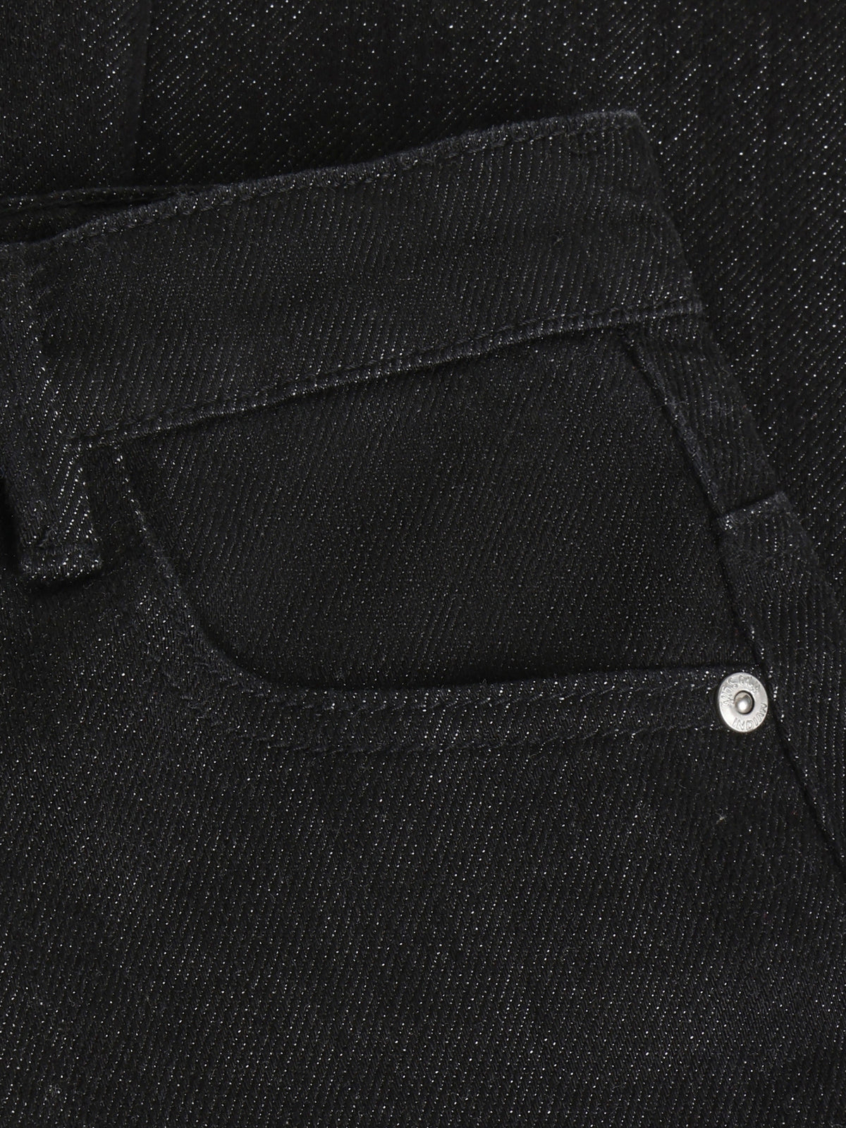 INDIAN BLUE JEANS Girls Extra Wide Fit Glitter Black Denim