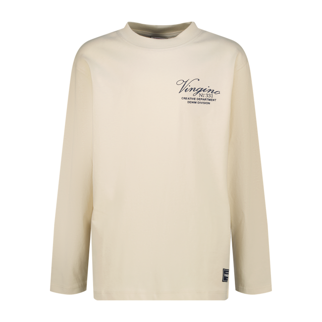 VINGINO Boys T-shirt Icon-basic-LS Egg Shell