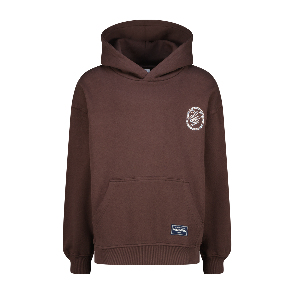 VINGINO Boys Sweater Icon-Hoody Dark Brown