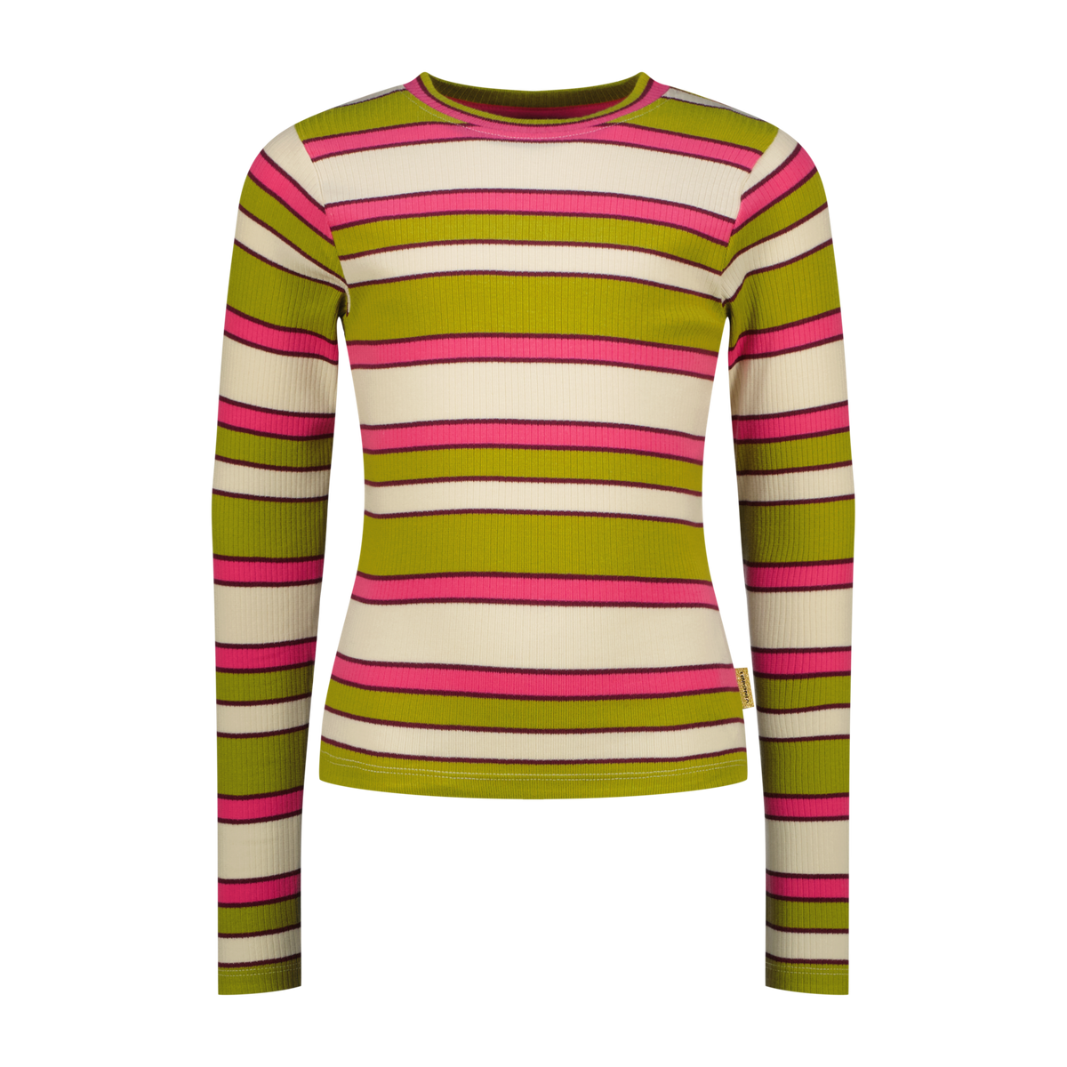 VINGINO Girls T-shirt Icon Stripe Top Golden Lime