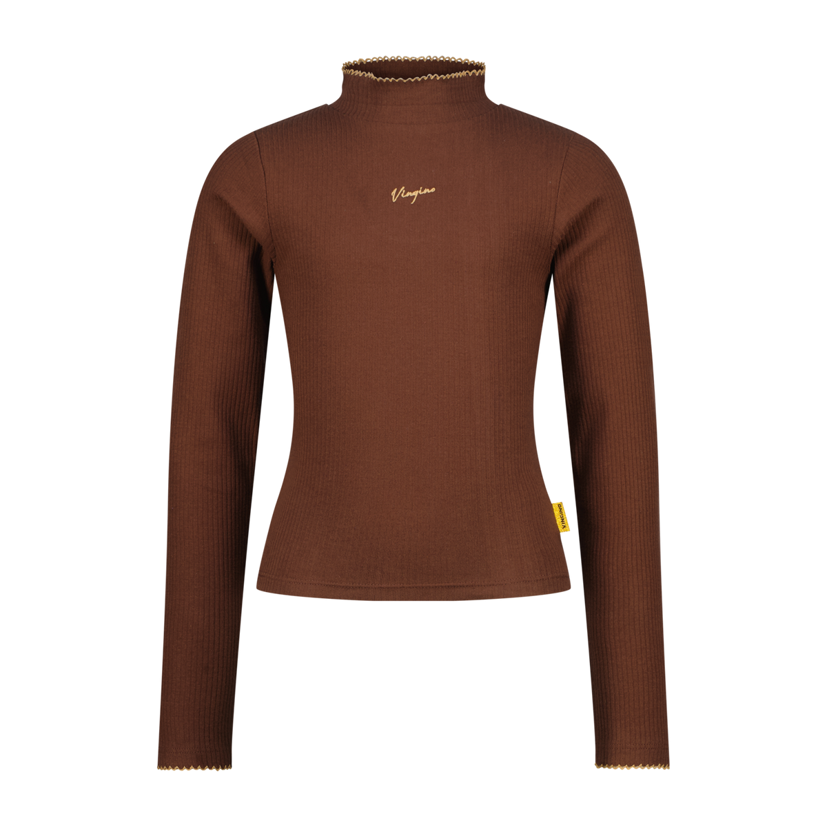 VINGINO Girls T-shirt Icon Rib Top Col Potting Soil