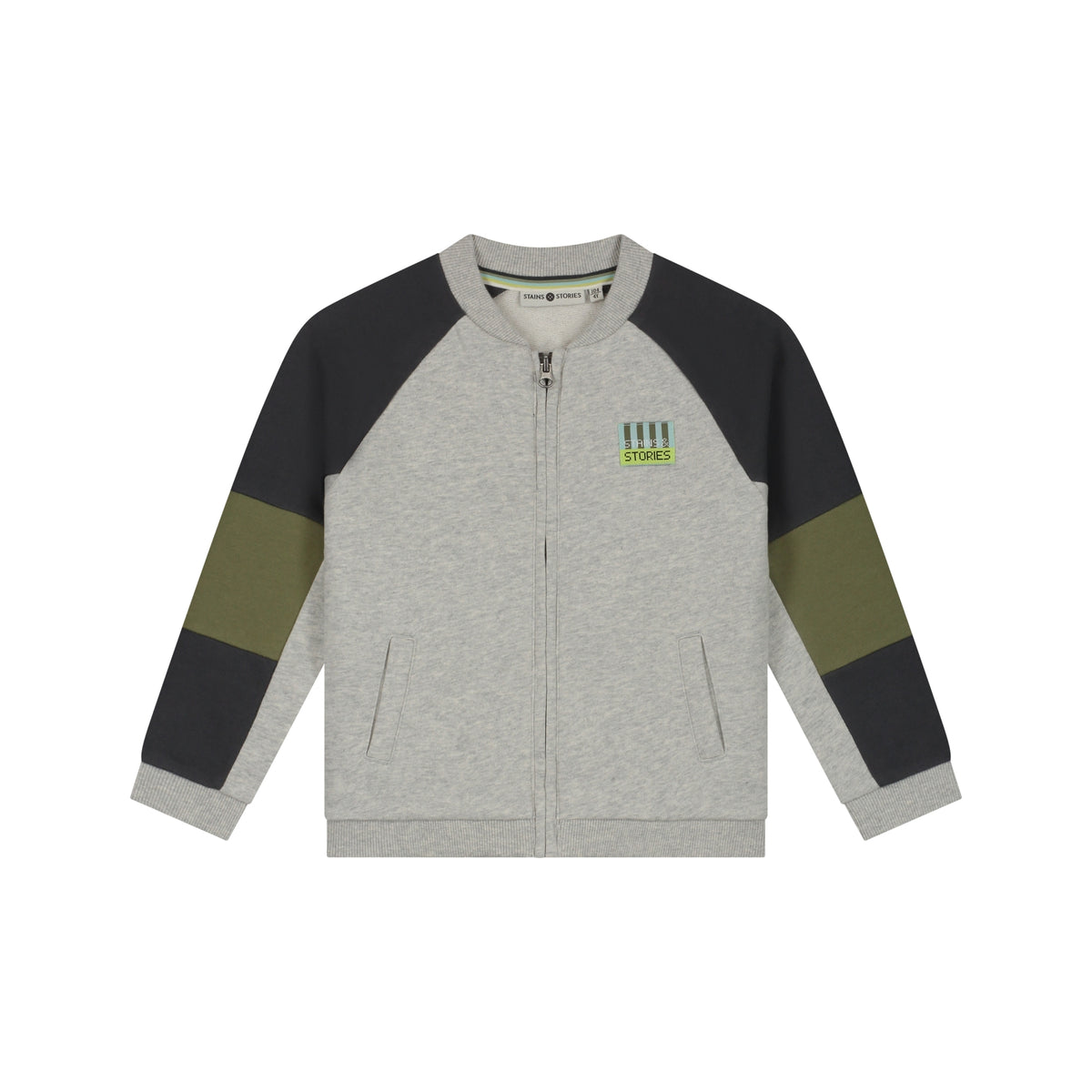 STAINS & STORIES Boys Sweat Cardigan Light Grey Melee