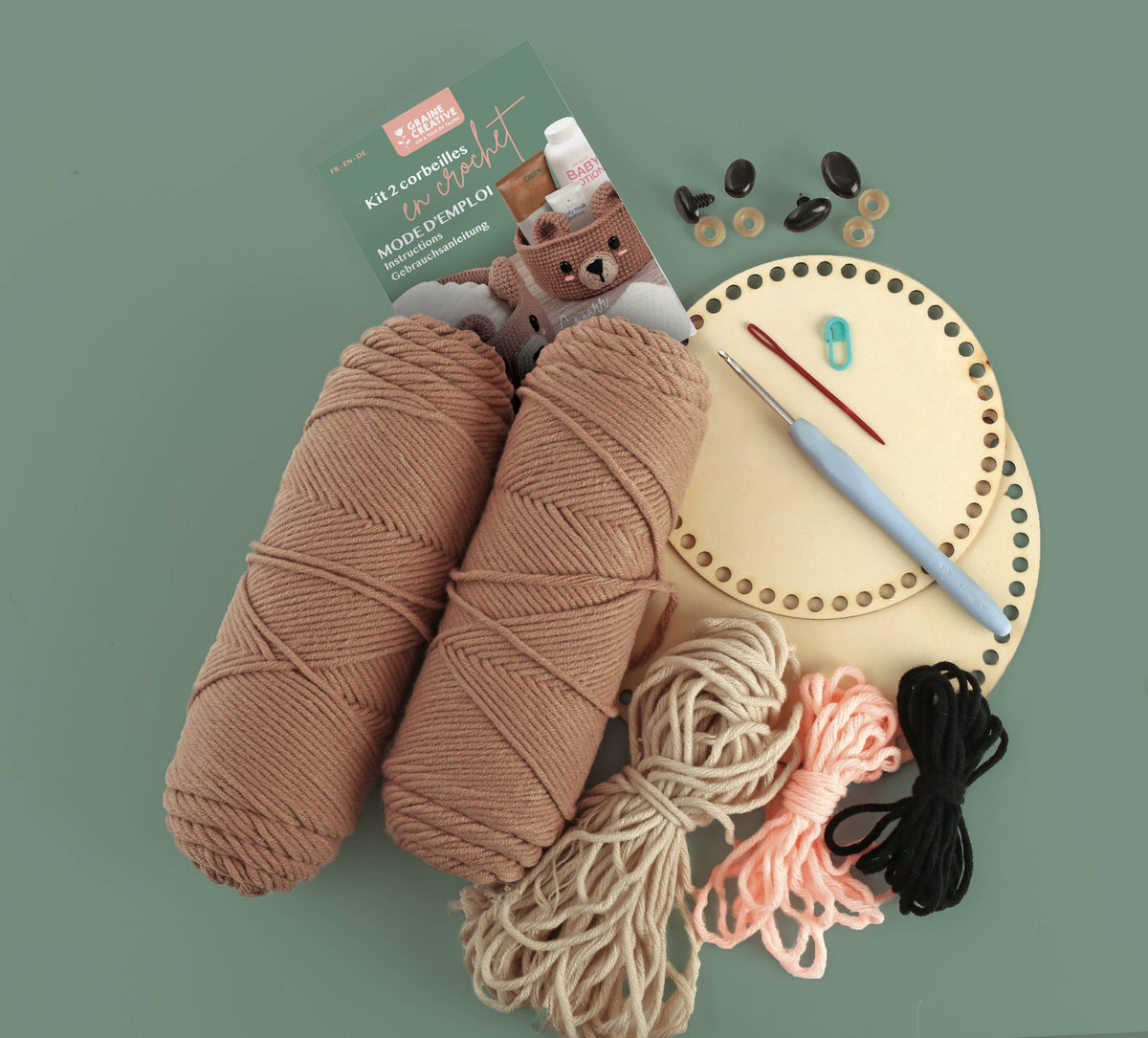 KIT 2 DIY CROCHET BEAR BASKETS