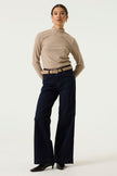 GARCIA Ladies T-shirt Long Sleeve Winter Camel